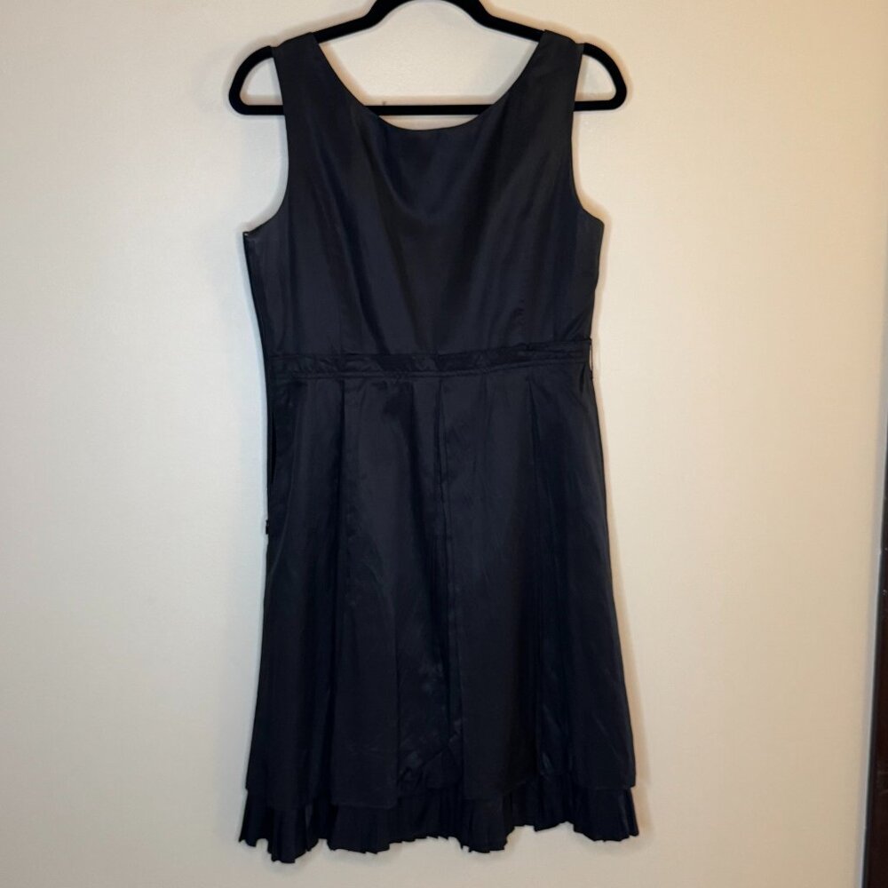 SOUP Black Satin Bubble Skirt Cocktail Dress LBD